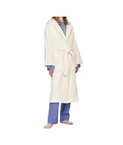 Tekla Off-white Terry Hooded Bathrobe In Neutral
