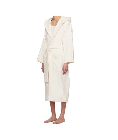 Tekla Off-white Terry Hooded Bathrobe In Neutral