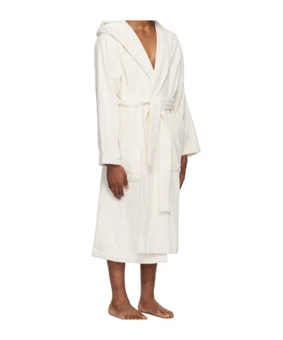 Tekla Off-white Terry Hooded Bathrobe In Neutral