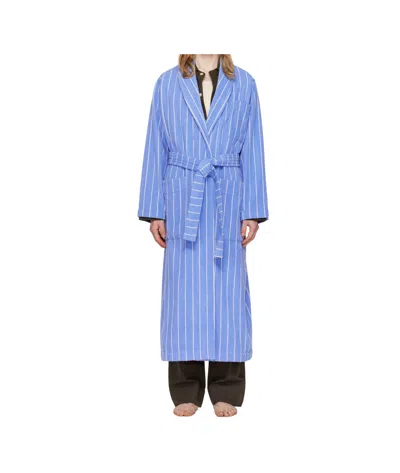 Tekla Classic Bathrobe In Blue
