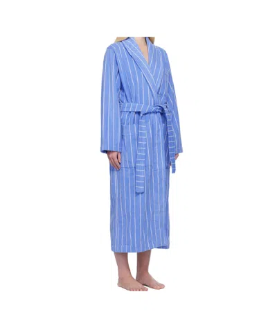 Tekla Classic Bathrobe In Blue
