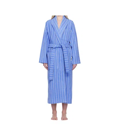 Tekla Classic Bathrobe In Blue