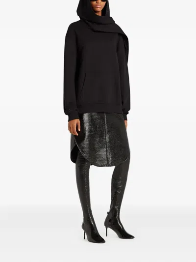 Courrèges Scarf Embroidered Hoodie Clothing In Animal Print