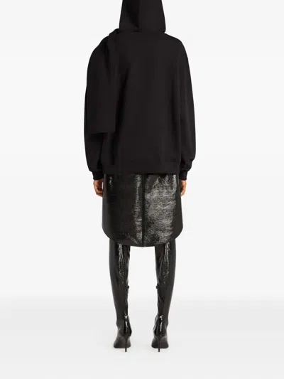 Courrèges Scarf Embroidered Hoodie Clothing In Animal Print