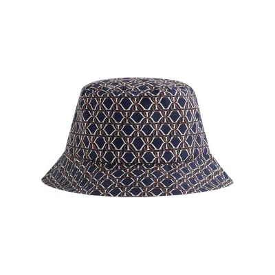Pre-owned Kith Monogram Crest Dawson Bucket Hat 'nocturnal' | Blue | Men's Size Onesize