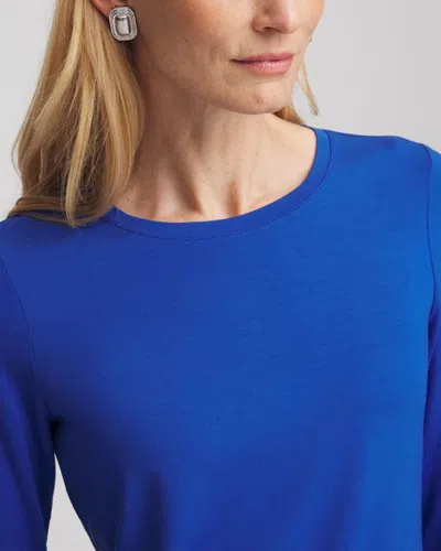 Chico's Touch Of Cool Layering Tee In Cobalt Stone In Blue