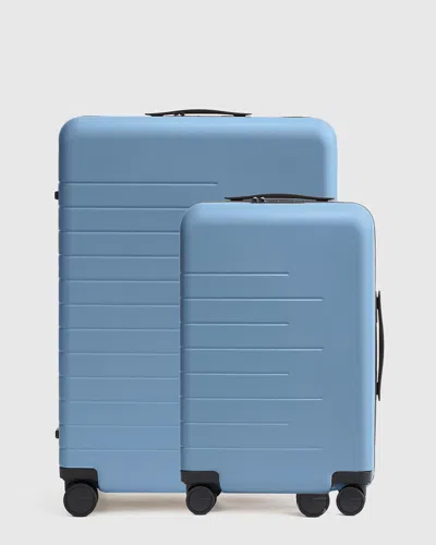 Quince Small Carry-on & Large Check-in Suitcase Bundle In Blue