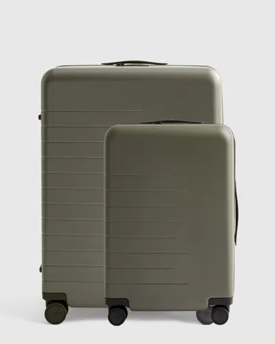 Quince Carry-on & Large Check-in Suitcase Bundle In Green