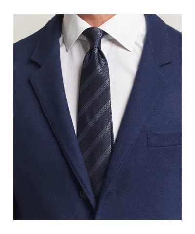 Brunello Cucinelli Sapphire Blue Striped Silk Tie In Blue