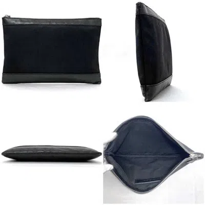 Pre-owned Balenciaga Black Canvas Leather Clutch Bag ()
