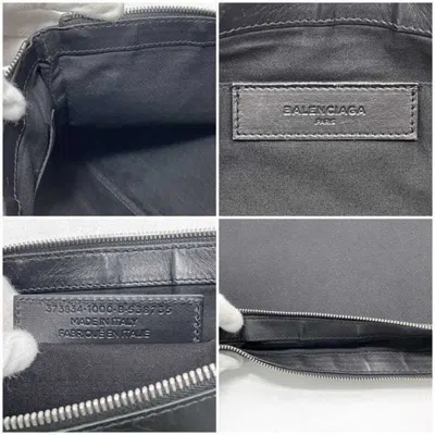 Pre-owned Balenciaga Black Canvas Leather Clutch Bag ()