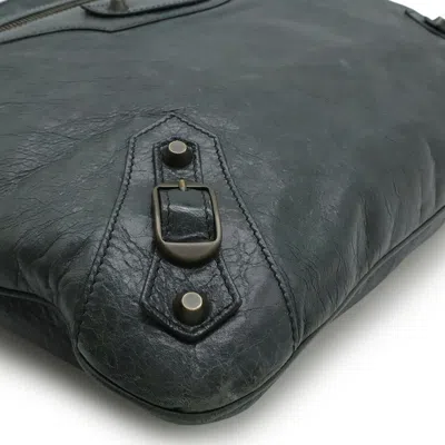 Pre-owned Balenciaga Gray Green Leather Shoulder Bag ()