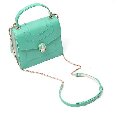 Pre-owned Bvlgari Green Leather Handbag Shoulder Bag ()