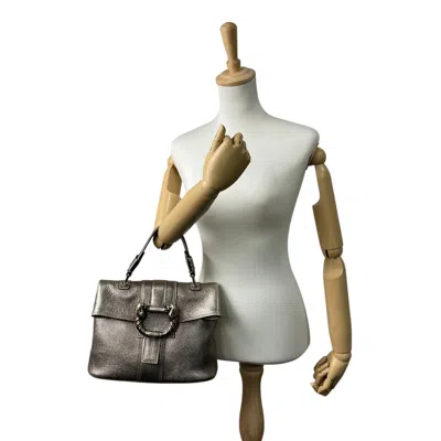 Pre-owned Bvlgari Silver Leather Handbag Shoulder Bag ()