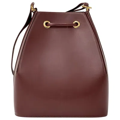 Pre-owned Cartier Bordeaux Leather Shoulder Bag ()