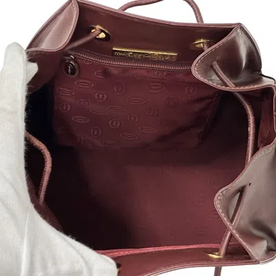 Pre-owned Cartier Bordeaux Leather Shoulder Bag ()