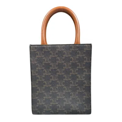 Pre-owned Celine Brown Coated Canvas Shoulder Bag ()