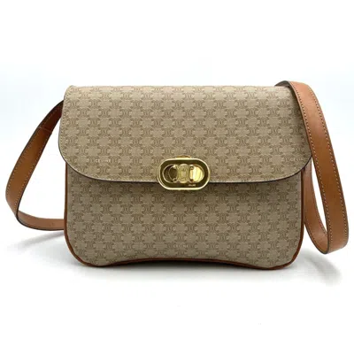 Pre-owned Celine Macadam Beige Pvc Leather Shoulder Bag ()
