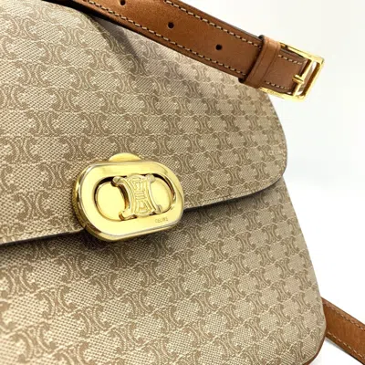 Pre-owned Celine Macadam Beige Pvc Leather Shoulder Bag ()