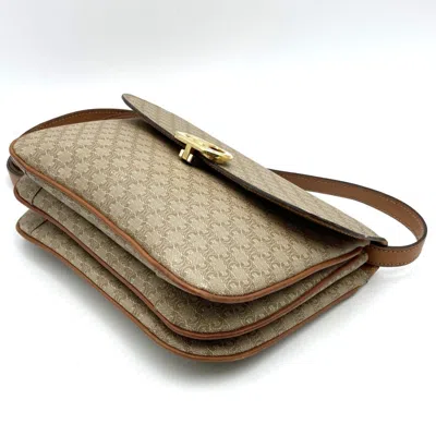 Pre-owned Celine Macadam Beige Pvc Leather Shoulder Bag ()