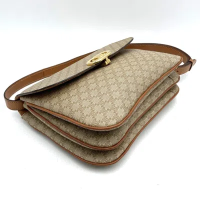 Pre-owned Celine Macadam Beige Pvc Leather Shoulder Bag ()