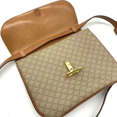 Pre-owned Celine Macadam Beige Pvc Leather Shoulder Bag ()