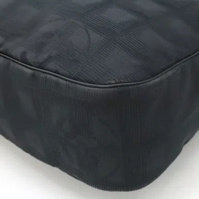 Pre-owned Chanel New Travel Line Black Jacquard Leather Handbag Shoulder Bag ()