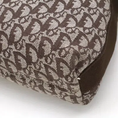 Pre-owned Dior Christian  Brown Jacquard Canvas Leather Shoulder Bag ()