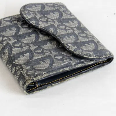 Pre-owned Dior Christian  Trotter Blue Trotter Wallet (tri-fold) ()