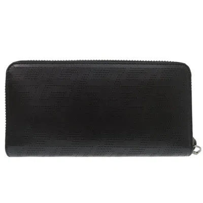 Pre-owned Christian Louboutin Black Gunmetal Leather Long Wallet (bi-fold) ()