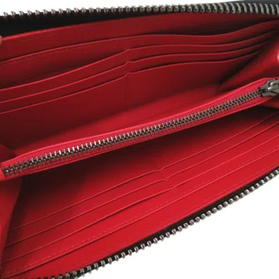 Pre-owned Christian Louboutin Black Gunmetal Leather Long Wallet (bi-fold) ()