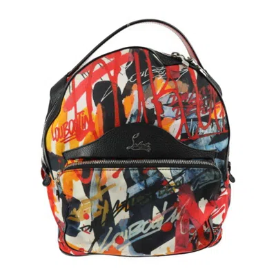 Pre-owned Christian Louboutin Multi-color Nylon Leather Backpack Handbag ()