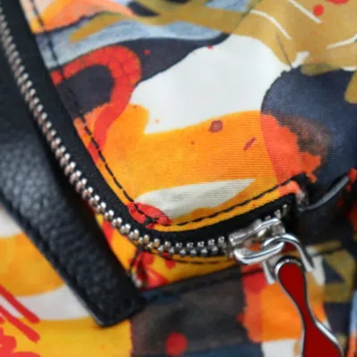 Pre-owned Christian Louboutin Multi-color Nylon Leather Backpack Handbag ()