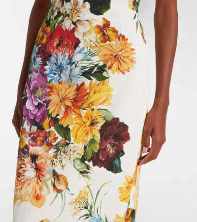 Dolce & Gabbana Bouquet-print Dress In Cretonne In Multi