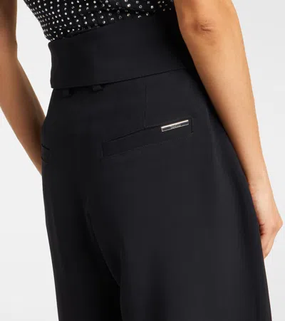 Attico Wrap-effect Belted Trousers In Black