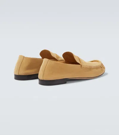 The Row Penny Suede Loafers In Yellow