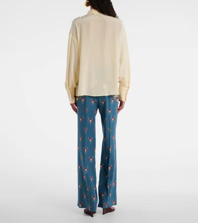 花卉真丝女式上衣