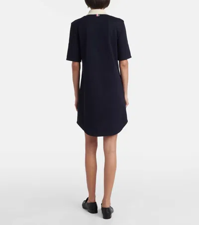 Thom Browne Collared Dress With Short Sleeves In Blue