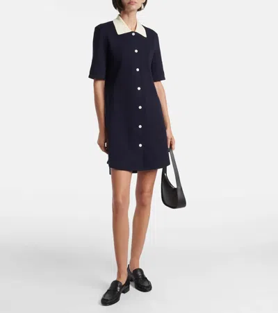Thom Browne Collared Dress With Short Sleeves In Blue
