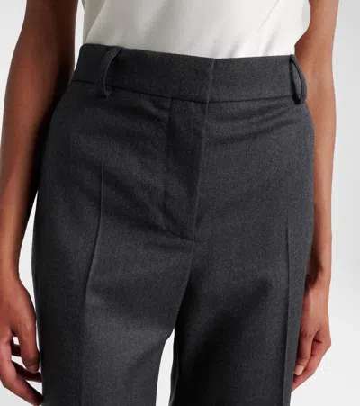 Stella Mccartney Pantalone In Lana Antracite  Donna In Gray