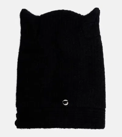 羊驼毛与羊毛混纺罗纹针织便帽