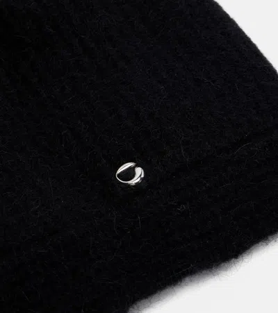 羊驼毛与羊毛混纺罗纹针织便帽