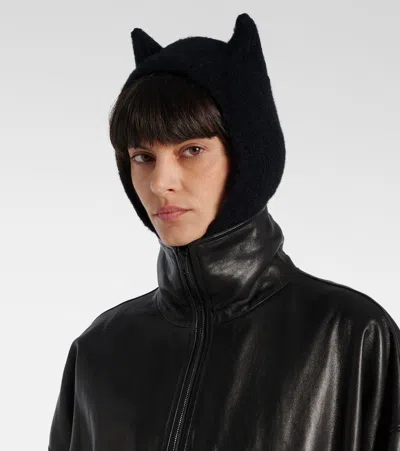 羊驼毛与羊毛混纺罗纹针织便帽