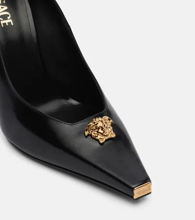 Versace 110mm La Medusa Leather Pumps With Heels In Black