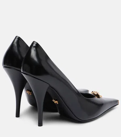 Versace 110mm La Medusa Leather Pumps With Heels In Black