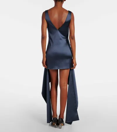 Jw Anderson Mens Steel Blue V-neck Panels Stretch-woven Mini Dress