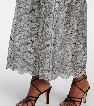Rabanne Long Lace Dress In Silver