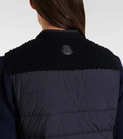 Moncler Fallavier Virgin Wool Down Vest In Blue