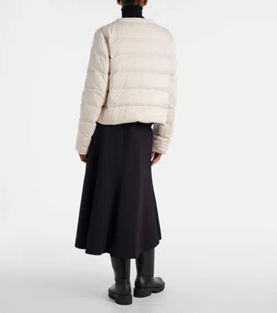 Moncler Braid-trimmed Quilted Jacket In Neutral