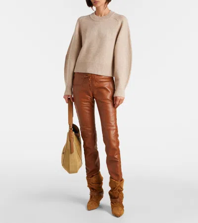 Isabel Marant Leandra Merino Wool & Cashmere Sweater In Brown